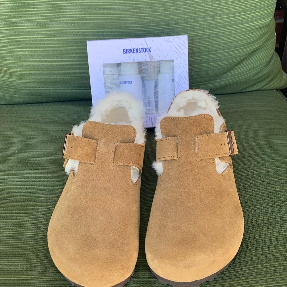 Birkenstock London shearling with cleaning kit